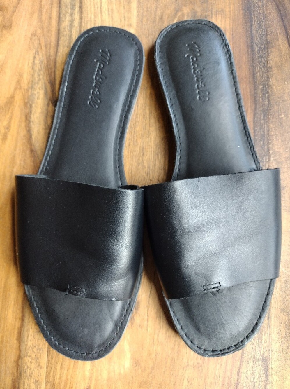 Madewell Black Leather Thong Sandals Size 8.5